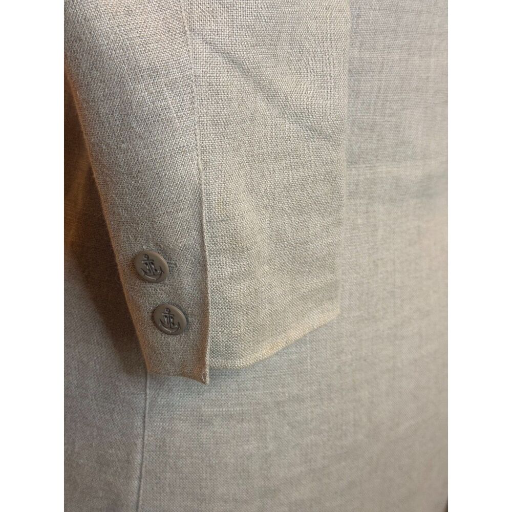 Nancy Heller Saks Fifth Ave Vintage Linen Longline Blazer Anchor Buttons M - Picture 5 of 7